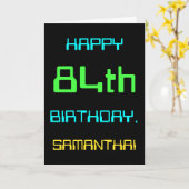 おもしろいデジタルコンピューティングをテーマにした84誕生日 カード (黄色い花)