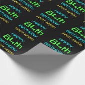 おもしろいデジタルコンピューティングをテーマにした84誕生日 ラッピングペーパー (角)