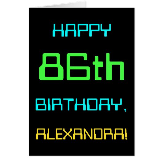 おもしろいデジタルコンピューティングをテーマにした86誕生日 (正面)