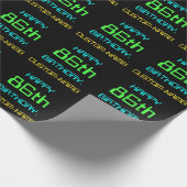 おもしろいデジタルコンピューティングをテーマにした86誕生日 ラッピングペーパー (角)