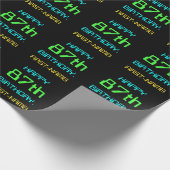 おもしろいデジタルコンピューティングをテーマにした87誕生日 ラッピングペーパー (角)