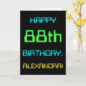 おもしろいデジタルコンピューティングをテーマにした88誕生日 カード (黄色い花)