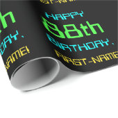 おもしろいデジタルコンピューティングをテーマにした88誕生日 ラッピングペーパー (ロールコーナー)