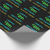 おもしろいデジタルコンピューティングをテーマにした9誕生日 ラッピングペーパー (角)