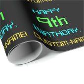 おもしろいデジタルコンピューティングをテーマにした9誕生日 ラッピングペーパー (ロールコーナー)