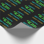 おもしろいデジタルコンピューティングをテーマにした90誕生日 ラッピングペーパー (角)