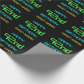 おもしろいデジタルコンピューティングをテーマにした92誕生日 ラッピングペーパー (角)