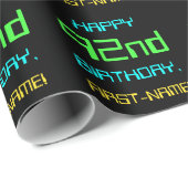 おもしろいデジタルコンピューティングをテーマにした92誕生日 ラッピングペーパー (ロールコーナー)