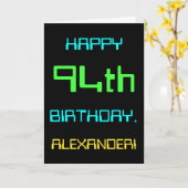 おもしろいデジタルコンピューティングをテーマにした94誕生日 カード (黄色い花)