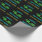 おもしろいデジタルコンピューティングをテーマにした94誕生日 ラッピングペーパー (角)