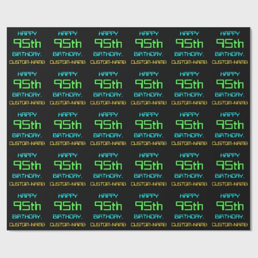おもしろいデジタルコンピューティングをテーマにした95誕生日 ラッピングペーパー (フラット)