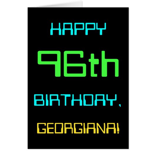 おもしろいデジタルコンピューティングをテーマにした96誕生日 (正面)