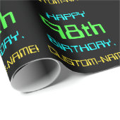 おもしろいデジタルコンピューティングをテーマにした98誕生日 ラッピングペーパー (ロールコーナー)