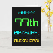 おもしろいデジタルコンピューティングをテーマにした99誕生日 カード (黄色い花)