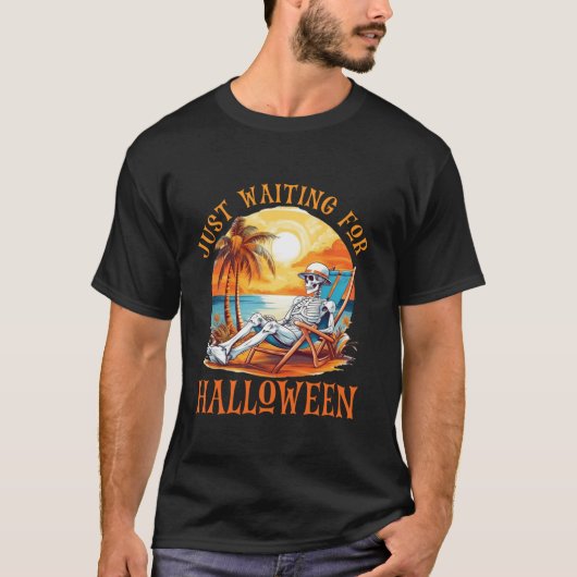 おもしろいデジン引用文はハロウィンポンプを待っている Tシャツ (正面)