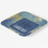 おもしろいデニムパターンフィフティ&ファブラス!50歳 ペーパープレート (傾斜あり)