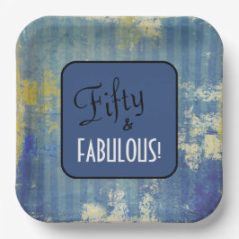 おもしろいデニムパターンフィフティ&ファブラス！50歳 ペーパープレート