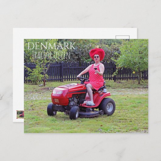 おもしろいデンマークトラクタークイーンポストカード！ ポストカード (正面/裏面)