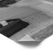 おもしろいトイレに座った高地の牛 ポスター (角)