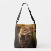 おもしろいトイレに読おける太い猫の新聞 クロスボディバッグ (裏面)