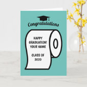 おもしろいトイレ転が紙高校卒業 カード (黄色い花)