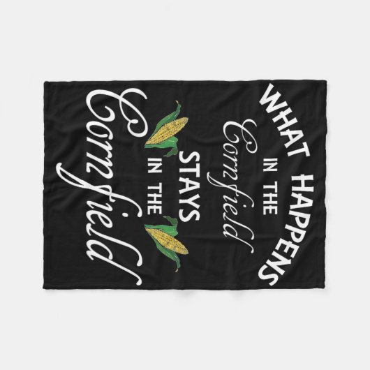 おもしろいトウモロコシ畑で何が起こるか農場の生活 フリースブランケット (正面(横))