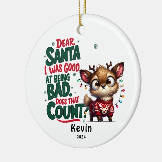 おもしろいトナイ親愛ア・サンタクリいけなス セラミックオーナメント (左)