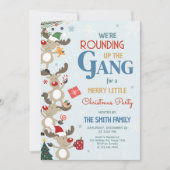 おもしろいトナカイのクリスマスパーティー 招待状 (正面)