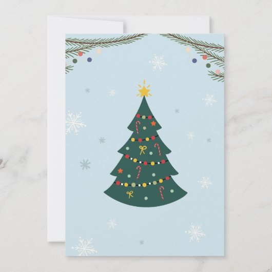 おもしろいトナカイのクリスマスパーティー 招待状 (裏面)