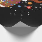 おもしろいトナカイのサンタハットクリスマス ラッピングペーパー (角)