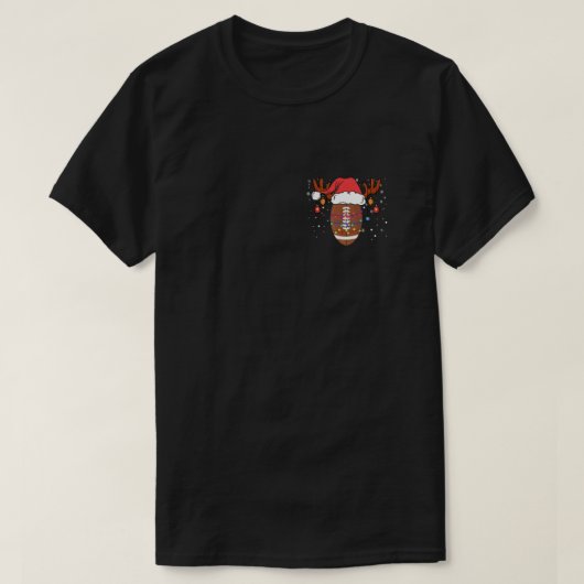 おもしろいトナカイのサンタハットクリスマス Tシャツ (デザイン正面)