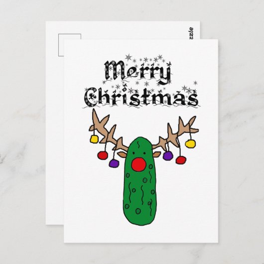 おもしろいトナカイのメリークリスマス ポストカード (正面/裏面)