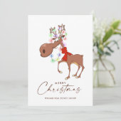 おもしろいトナカイの楽しいクリスマスの企業への挨 シーズンカード (スタンド正面)