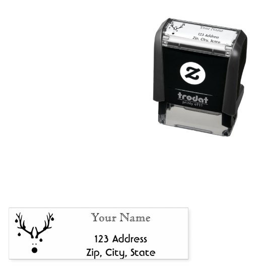 おもしろいトナカイの頭名住所 セルフインキングスタンプ (インサイチュ)