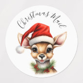 おもしろいトナカイモダンキュートクリスマス ラベル (デザイン1)