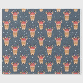 おもしろいトナカイ ラッピングペーパー (フラット)