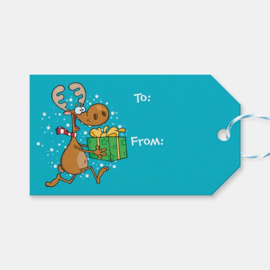 おもしろいトナランニングカイのプレゼント ギフトタグ (正面(横))