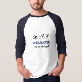 おもしろいトライアスロン競技コーチカスタム文字 Tシャツ