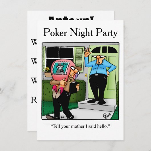 おもしろいトランプのポーカーナイトパーティの招待状 招待状 (正面/裏面)