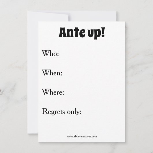 おもしろいトランプのポーカーナイトパーティの招待状 招待状 (裏面)