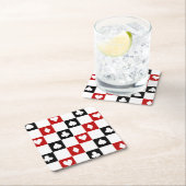 おもしろいトランプのポーカーパーティースーツ模様コースター スクエアペーパーコースター (インサイチュ)