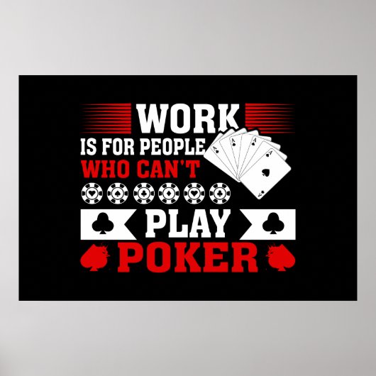 おもしろいトランプのポーカーワークワードアートゲームルームカジノ ポスター (正面)
