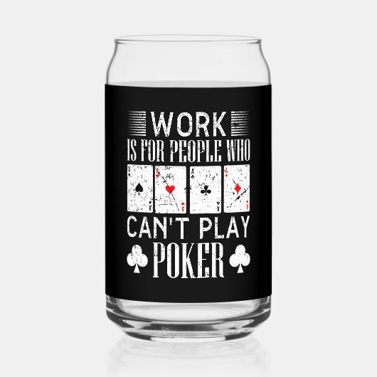 おもしろいトランプのポーカーワークワードアート賭博カジノ ガラス缶 (正面)