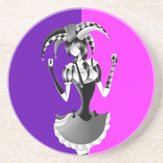 おもしろいトランプのポーカー遊のジェスター コースター (正面)