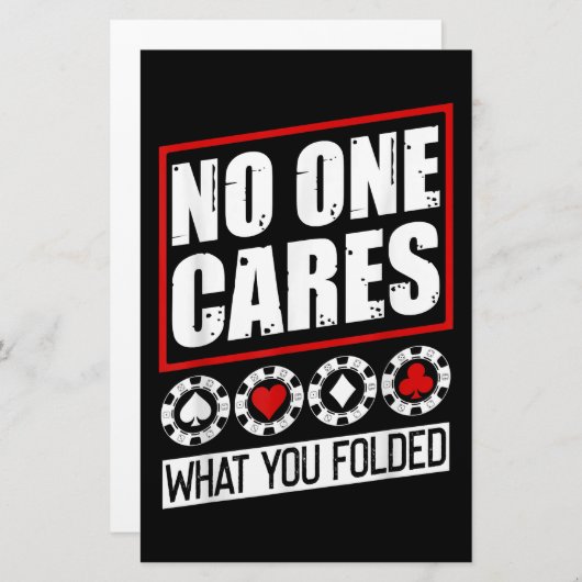 おもしろいトランプのポーカー |お客様気にのフォルダーなし 便箋 (正面/裏面)