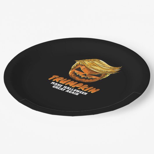 おもしろいトランプキンメイクハロウィン素晴らしアゲイン簡単 ペーパープレート (アングル)