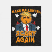 おもしろいトランプハロウィーン再びハロウィーンを怖くする フリースブランケット (正面)