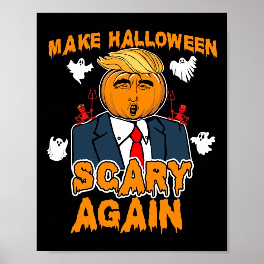 おもしろいトランプハロウィーン再びハロウィーンを怖くする ポスター (正面)