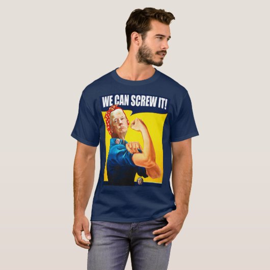 おもしろいトランプビンテージポスター「我々はできる」リメイク Tシャツ (正面フル)