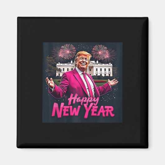 おもしろいトランプ新年パーティー2025トランプ新年 マグネット (正面)